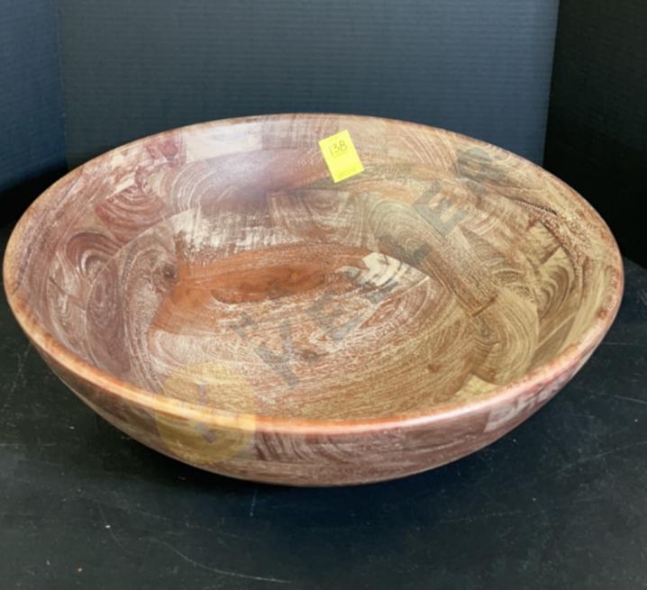 Pottery Barn Large Wooden Bowl