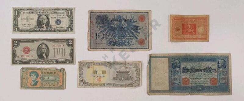 Early Foreign and U.S. Paper Currency with Silver Certificate and More