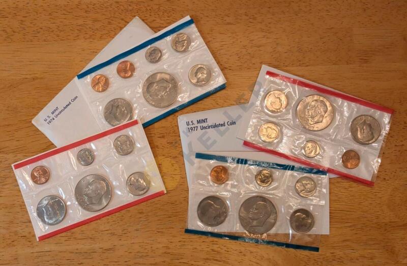 1974 and 1977 U.S. Mint Uncirculated Coin Sets