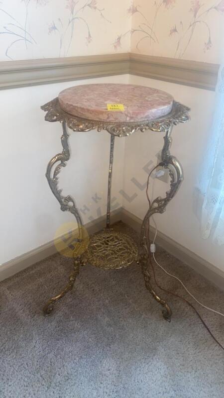 Victorian Marble Top Accent Table