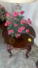 Queen Ann Style Side Tables, Glass Vase, Pair of Lamps, and Faux Floral - 8