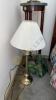 Granite Top Stand, Lamps, and Artificial Plant - 3