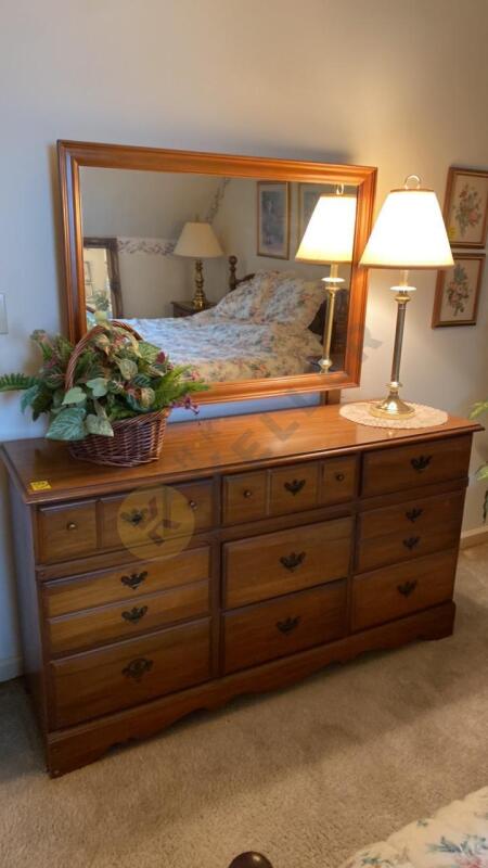 Dresser with Mirror and Contents