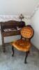 Writing Desk with with Contents and Victorian Balloon Back Chair