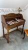 Writing Desk with with Contents and Victorian Balloon Back Chair - 5