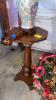 Ceramic Lamp, Wooden Stand, and Artificial Flower Basket - 4