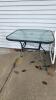 Metal Glider and Glass Top Outdoor Table - 5