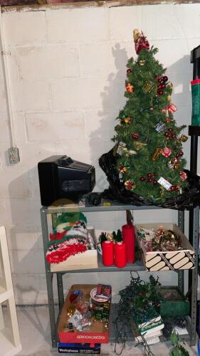 Artificial Tree, Holiday Decor, Shelf, and TV