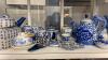 Blue and White Glass, Etched Stemware, Pottery, Monkey Teapot, and More - 11