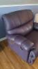 Extra Large Leather Recliner, Blanket, and Pillows - 2