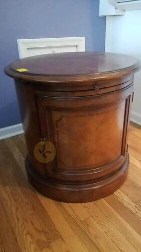 Round Side Table with Storage