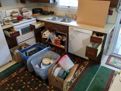 Contents of Counter Top, Bottom Cupboards, and Boxes