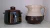 Stoneware Bean Pot and Pitcher