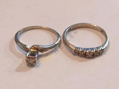 Two 14K Gold Rings with Diamonds