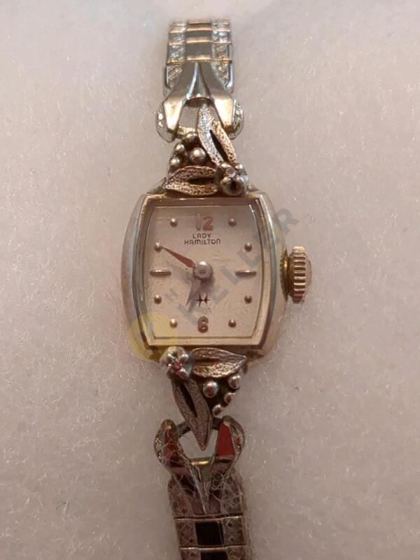 14K Gold Ladies Hamilton Watch with Diamonds