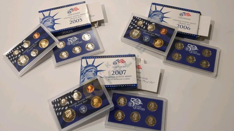 2005, 2006, 2007 US Mint Proof Sets