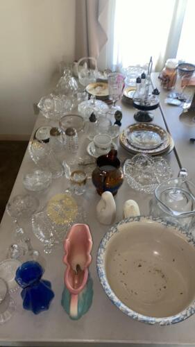 Pressed Glassware, China Plates, Chicken on Nest Dish and More