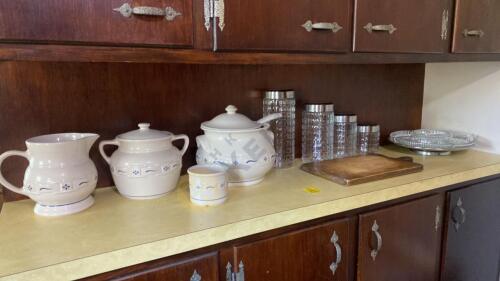 Glass Canisters, Divided Serving Tray, Longaberger Serving Pieces and More