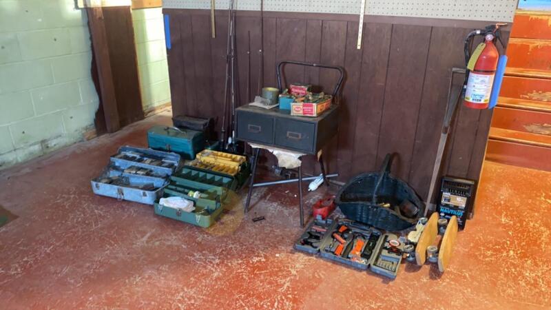 Vintage Fishing Rods and Tackle Boxes and More