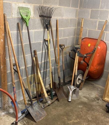 Wheel Barrow and Yard Tools