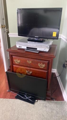 2 Televisions, VCR/DVD Player and Side Table