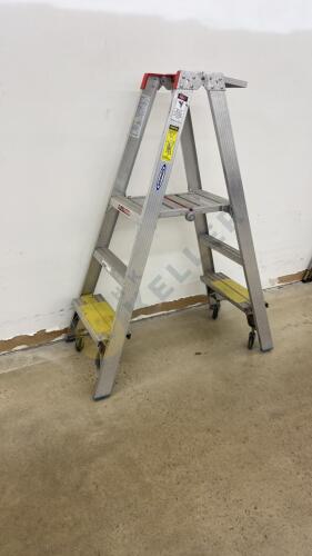 Warner Rolling Aluminum Trestle Ladder