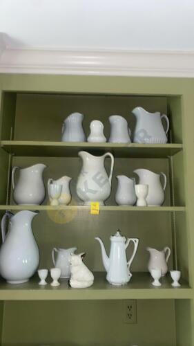 Collection of Ironstone China Pitchers and More