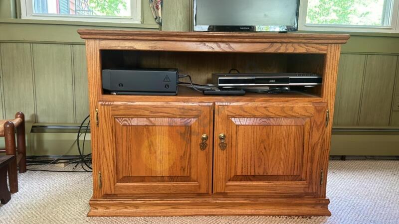 Wooden Media Center and Contents with Electronics