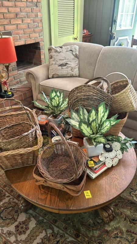 Woven Baskets, Books, Faux Plants, Candles, and More